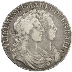 ENGLAND: William III and Mary II, 1689-1694, AR halfcrown, 1689. F-VF
