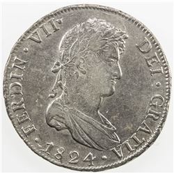 BOLIVIA: Fernando VII, 1808-1825, AR 8 reales, 1824-PTS. EF