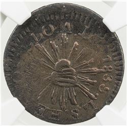 MEXICO: Republic, AE 1/4 real, 1835