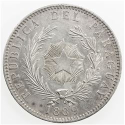 PARAGUAY: Republic, AR peso, 1889. EF