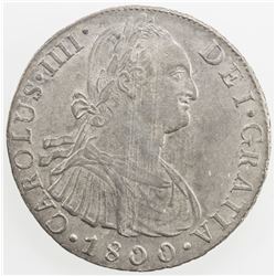 PERU: Carlos IV, 1788-1808, AR 8 reales, Lima, 1800. AU