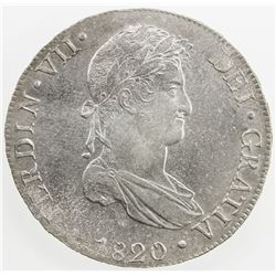 PERU: Fernando VII, 1808-1822, AR 8 reales, Lima, 1820. AU