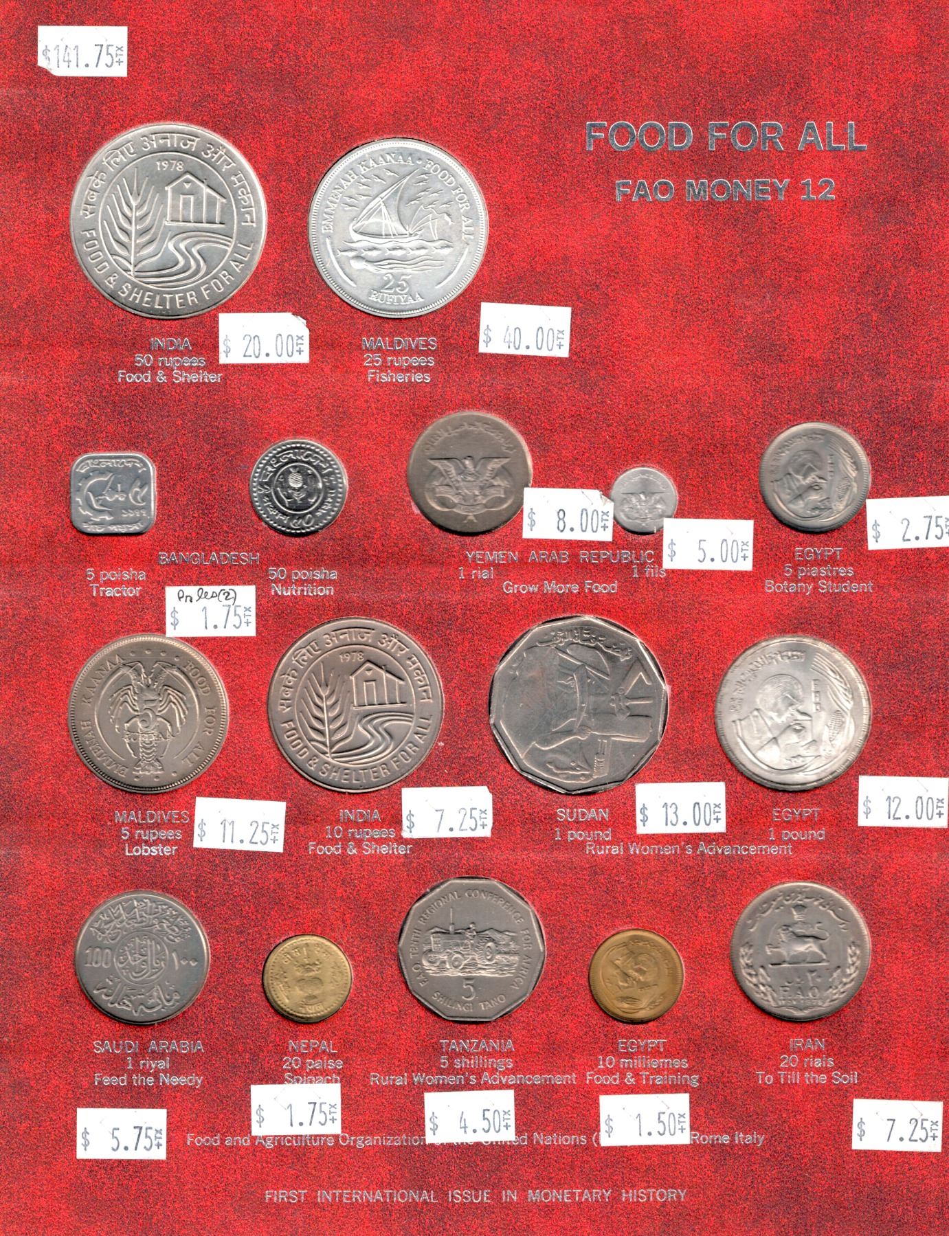 A Total Of 324 Coins WORLDWIDE: LOT of 265 total coins and 1 banknote, retail value $1600