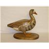 Image 1 : 19" GOOSE DECOY ON WOODEN STAND SIGNED 