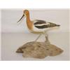 Image 1 : 8 1/2" AVOCET SHOREBIRD DECOY ON A DRIF