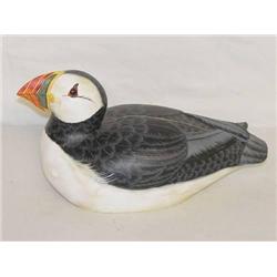 10" ATLANTIC PUFFIN DECOY SIGNED C.M. N