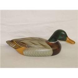 15 1/2" MALLARD DRAKE DUCK DECOY SIGNED