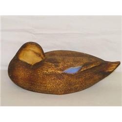 14" SLEEPING MALLARD HEN DUCK DECOY SIG