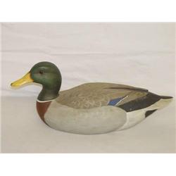 16" MALLARD DRAKE DUCK DECOY SIGNED BUR