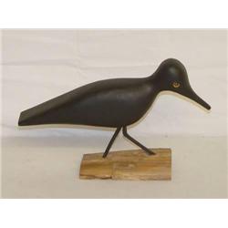 12" PERCY PERKINS CROW DECOY ON A WOODE