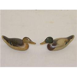 (2) 3 1/2" MINIATURE MALLARD DUCK DECOY