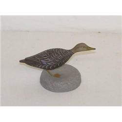 4 1/2" MINIATURE BLACK DUCK DECOY SIGNE