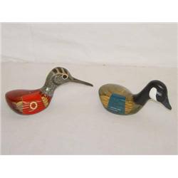 (2) GOLF CLUB HEAD BIRD CARVINGS SIGNED