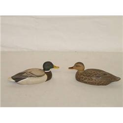 (2) 7 1/2" MINIATURE MALLARD DUCK DECOY