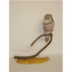16" SPOTTED OWL ON A BRANCH & SHAPED BU