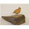 Image 1 : 7" BURLWOOD CARVED GROUSE ON A LEAF CAR