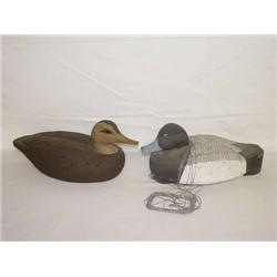 (2) JUMBO CORK DUCK DECOYS: 16" BLUE BI