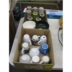 2 BOXES OF ASSORTED BOWLS & MUGS