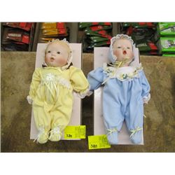 2 BABY PORCELAIN DOLLS