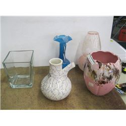 LOT OF 5 PIECES OF MISC.- VASE, LAMP SHADE, INHALER, ETC.