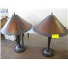 Image 1 : PAIR OF LAMPS W/METAL SHADES -9