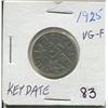 Image 1 : 1925,Canadian 5 cent coin (KEY DATE),King George V