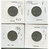 Image 1 : 1931,32,33,35,4-Canadian 5 cent coins,King George V