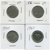 Image 1 : 1936,36,40,67,4-Canadian 5 cent coins,King George V,VI,Eliz II