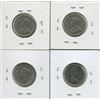 Image 2 : 1936,36,40,67,4-Canadian 5 cent coins,King George V,VI,Eliz II