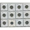 Image 1 : 1952,53,54,56,57,58,59,60,61,62,63 64 Beaver,12-Canadian 5 cent coins,King George VI and Queen Eliza