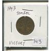 Image 1 : 1943 Tombac Victory,Canadian 5 cent coin,King George VI