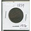 Image 1 : 1859,Large Canadian penny,Queen Victoria