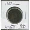 Image 1 : 1907H Key Date,Large Canadian penny,King Edward VII