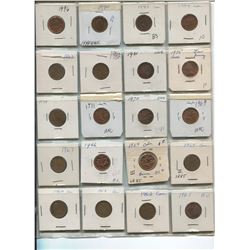 Binder of 1937 to 1996 various years (lots of UNC coins),68-Small Canadian penny,King George VI and 