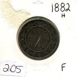 1882 H,1-Large Canadian penny,Queen Victoria