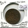 Image 1 : Un Sou Banque Du Peuple,Lower Canada Bank Token