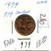 Image 1 : Rare 1979 Double 979,1-Small Canadian penny,Queen Elizabeth II