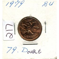 Rare 1979 Double 79,1-Small Canadian penny,Queen Elizabeth II