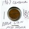 Image 1 : 1967 centennial Error penny,1967 Miss Struck coin error,Queen Elizabeth II