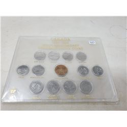 Canada 1867-1992 125th anniversary Commemorative coins in a hard plastic case (12 quarters and a Loo