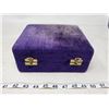 Image 2 : Set of 40th anniversary brass wine glasses in a purple velvet box,1-set of brass wine glasses in a b
