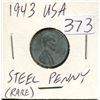 Image 1 : 1-RARE Vintage USA1943 Steel Penny,1-USA penny