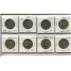 Image 1 : 8-Canadian 50 cent pieces 1968 to 1975 (complete),8-Canadian 50 cent coins