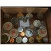 Image 2 : Misc coins, etc in a black wooden cigar box,Misc coins in a cigar box