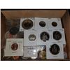 Image 3 : Misc coins, etc in a black wooden cigar box,Misc coins in a cigar box