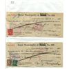 2-Cancelled cheques from the RM of Russia (Over stamped Garden River),2-cancelled cheques
