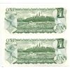 Image 2 : 1-Uncut sheet of 2 -1973 Canadian One Dollar bills  (Crow/Bouey) BFK8666339 & BFK8668839),1-uncut sh