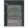 Image 1 : 1-1937 one dollar bill, 1-1937 ten dollar bill & 1-1954 mp ten dollar bill ($21.00 face),3-Canadian 