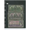 Image 1 : 1-1937 one dollar bill, 1-1937 ten dollar bill & 1-1954 mp ten dollar bill ($21.00 face),3-Canadian 