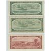 Image 2 : 3-bills, 2-1954 one dollar replacement notes, 1-1954 two dollar bill ($4.00 face),3-Canadian bills